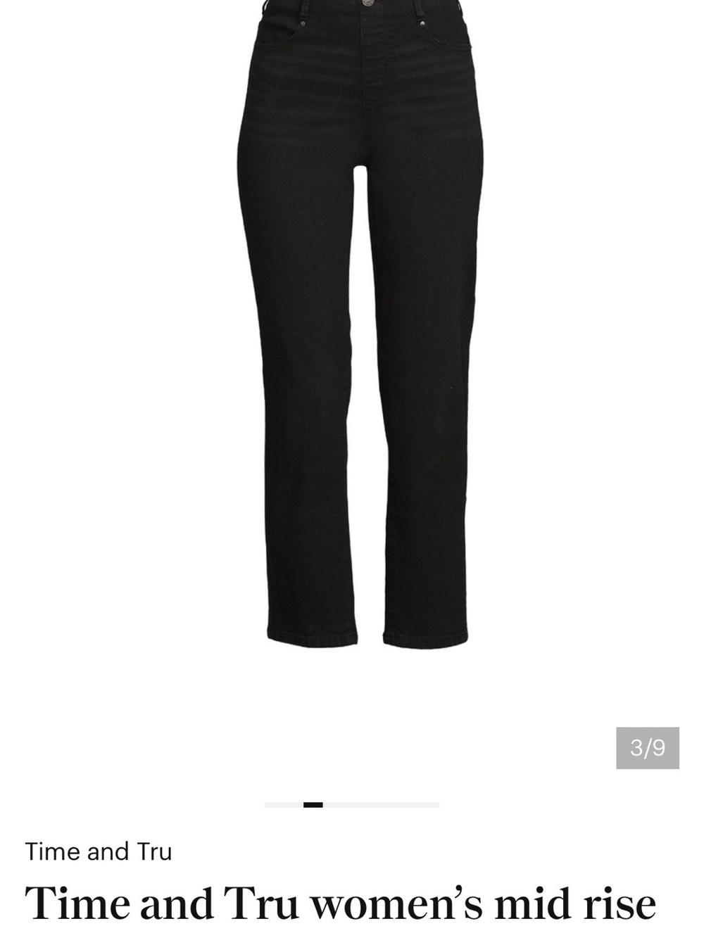 Time and Tru Black Knit Top with Logo Tag